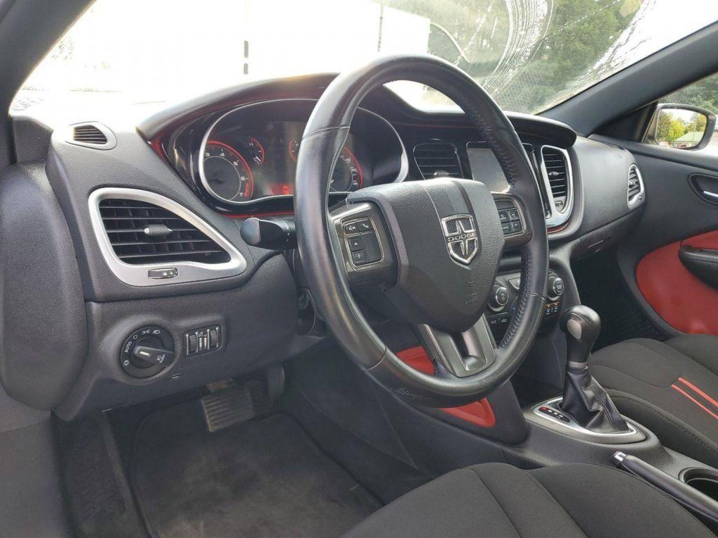 2013 Bright White Clearcoat /Black/Ruby Red Dodge Dart SXT (1C3CDFBA4DD) with an 2.0L L4 DOHC 16V TURBO engine, 6-speed automatic transmission, located at 6064 Gull Rd, Kalamazoo, MI, 49048, (269) 222-0088, 42.328388, -85.512924 - <b>Vehicle Details</b><br>Discover the exceptional value and performance of our 2013 Dodge Dart Rallye, now available at our dealership. This well-maintained sedan features a reliable 4-cylinder, 2.0L engine paired with front-wheel drive, offering a smooth and efficient driving experience. The Dod - Photo#16