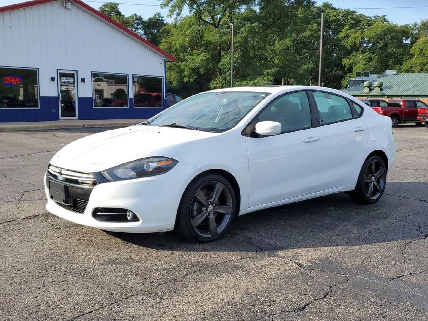 2013 Bright White Clearcoat /Black/Ruby Red Dodge Dart SXT (1C3CDFBA4DD) with an 2.0L L4 DOHC 16V TURBO engine, 6-speed automatic transmission, located at 6064 Gull Rd, Kalamazoo, MI, 49048, (269) 222-0088, 42.328388, -85.512924 - <b>Vehicle Details</b><br>Discover the exceptional value and performance of our 2013 Dodge Dart Rallye, now available at our dealership. This well-maintained sedan features a reliable 4-cylinder, 2.0L engine paired with front-wheel drive, offering a smooth and efficient driving experience. The Dod - Photo#1