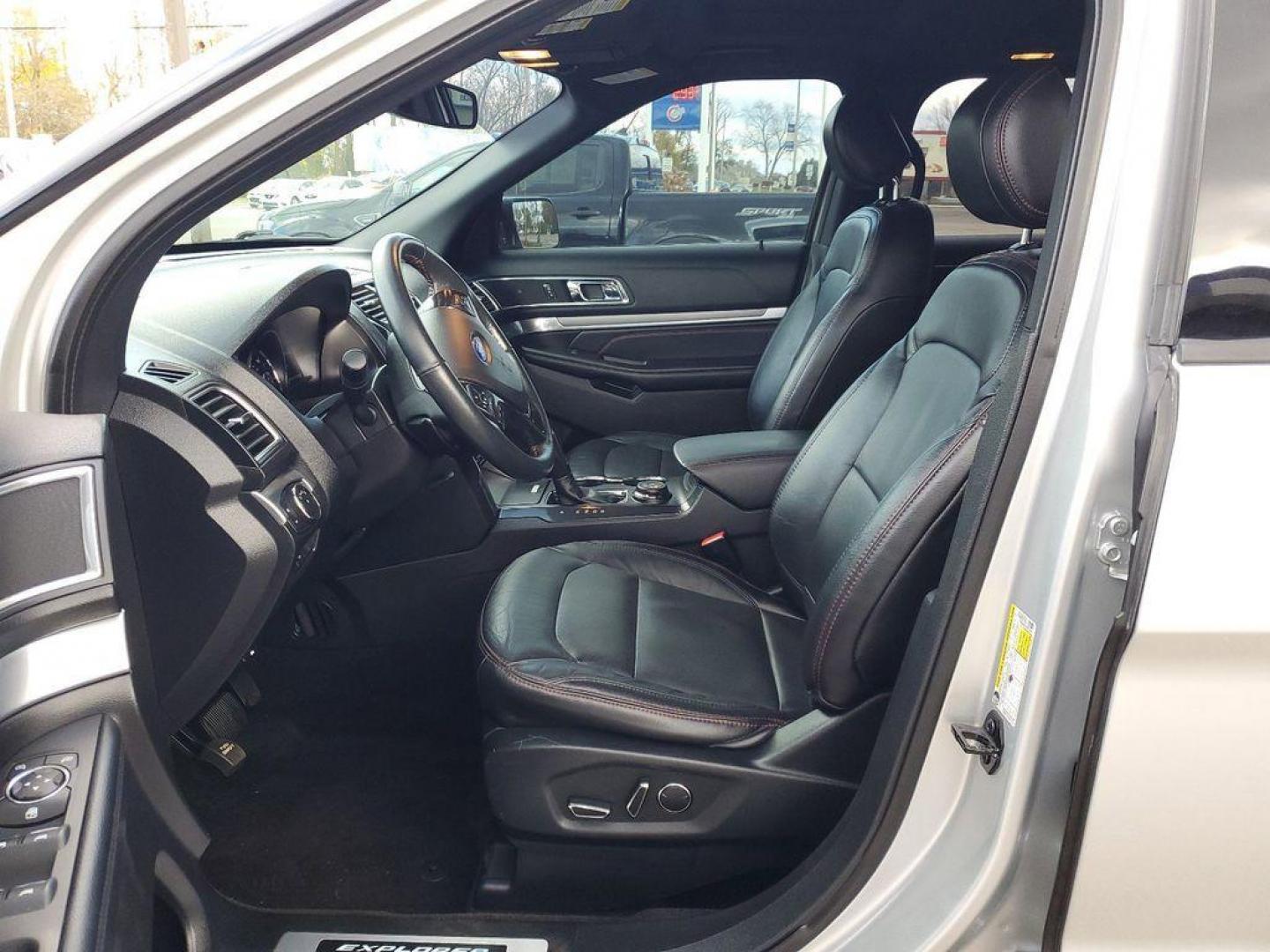 2017 Ingot Silver Metallic /Ebony Black w/Red Accent Stitching Ford Explorer Sport 4WD (1FM5K8GT3HG) with an 3.5L V6 DOHC 24V engine, 6A transmission, located at 234 Columbia Ave, Battle Creek, MI, 49015, (269) 222-0088, 42.298264, -85.192543 - Discover the power and versatility of our 2017 Ford Explorer Sport, now available at our dealership. This remarkable SUV combines rugged capability with refined style, making it the perfect choice for both city driving and off-road adventures.<br><br>Equipped with a robust V6, 3.5L engine, this Expl - Photo#7