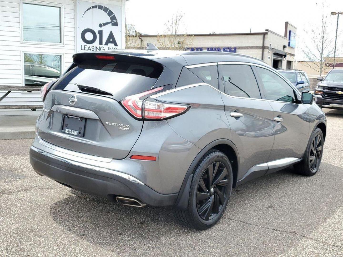 2017 Gun Metallic /Graphite Nissan Murano Platinum AWD (5N1AZ2MH6HN) with an 3.5L V6 DOHC 24V engine, CVT transmission, located at 234 Columbia Ave, Battle Creek, MI, 49015, (269) 222-0088, 42.298264, -85.192543 - <b>Vehicle Details</b><br>Are you ready to elevate your driving experience to a whole new level? Look no further than this incredible 2017 Nissan Murano Platinum! With only 68,627 miles on its powerful V6, 3.5L engine, this beauty is ready to take you on all of life's adventures with confidence and - Photo#1