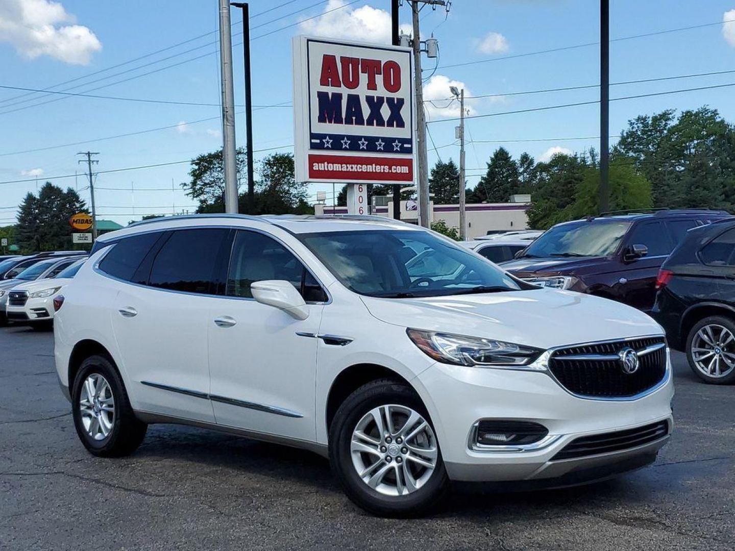 2019 White Frost Tricoat /Shale/Ebony Accents Buick Enclave Essence AWD (5GAEVAKW6KJ) with an 3.6L V6 DOHC 24V engine, 9A transmission, located at 6064 Gull Rd, Kalamazoo, MI, 49048, (269) 222-0088, 42.328388, -85.512924 - <b>Vehicle Details</b><br>Experience luxury and performance with this meticulously maintained 2019 Buick Enclave Essence, featuring All-Wheel Drive and powered by a robust V6, 3.6L engine. This sophisticated SUV combines style, comfort, and cutting-edge technology, making it an ideal choice for disc - Photo#0