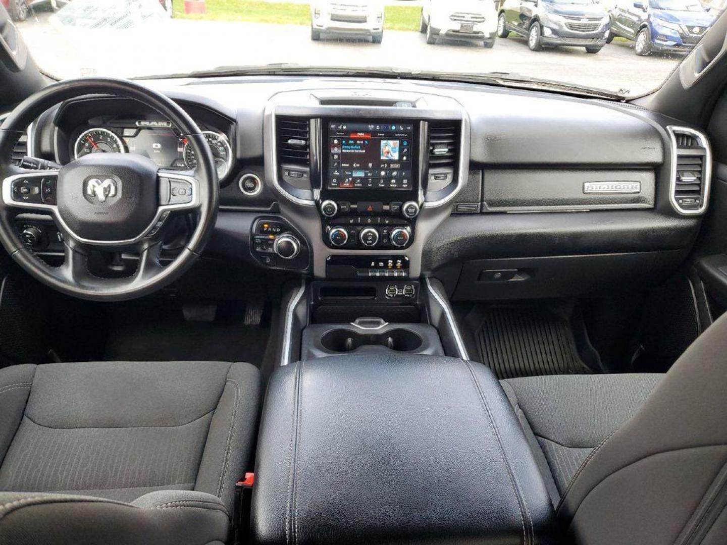 2022 Bright White Clearcoat /Black RAM 1500 Big Horn Crew Cab SWB 4WD (1C6RRFFG6NN) with an 3.6L V6 DOHC 24V engine, 8A transmission, located at 6064 Gull Rd, Kalamazoo, MI, 49048, (269) 222-0088, 42.328388, -85.512924 - <b>Vehicle Details</b><br>This impressive pre-owned 2022 Ram 1500 Big Horn is a top-of-the-line truck with only 45873 miles on it. Equipped with a powerful 3.6L V6 engine, this vehicle offers exceptional performance and capability. The 4WD system ensures that you can tackle any terrain with ease, ma - Photo#13