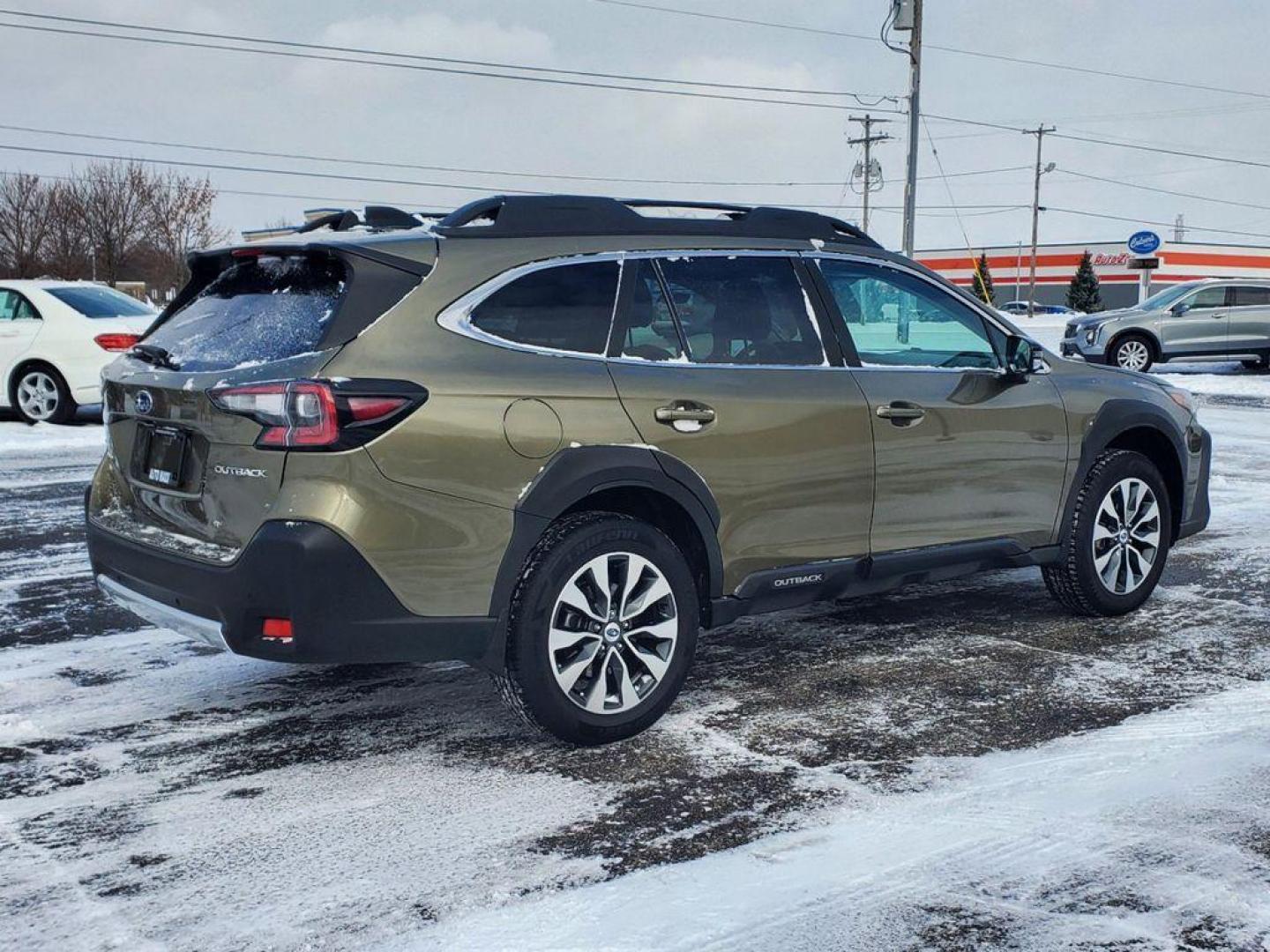 2023 Autumn Green Metallic /Slate Black Subaru Outback Limited (4S4BTANC1P3) with an 2.5L H4 DOHC 16V engine, CVT transmission, located at 6064 Gull Rd, Kalamazoo, MI, 49048, (269) 222-0088, 42.328388, -85.512924 - Discover the perfect blend of adventure and luxury with this 2023 Subaru Outback Limited! With just 41,682 miles on the clock, this versatile vehicle is ready to take you on endless journeys. Boasting Subaru's renowned symmetrical all-wheel drive, the Outback Limited assures maximum traction and sta - Photo#3