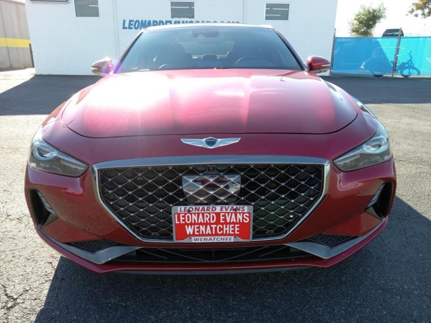 2020 Havana Red Genesis G70 2.0T Advanced (KMTG44LAXLU) with an 2.0L L4 DOHC 16V TURBO engine, 8A transmission, located at 6064 Gull Rd, Kalamazoo, MI, 49048, (269) 222-0088, 42.328388, -85.512924 - It has a clean CARFAX vehicle history report. It has a 2.0 liter 4 Cylinder Engine high output engine. This Genesis G70 features a HomeLink System. This 2020 Genesis G70 excites both driver and bystanders with a polished red exterior with racy lines. This vehicle is equipped with all wheel drive. T - Photo#3