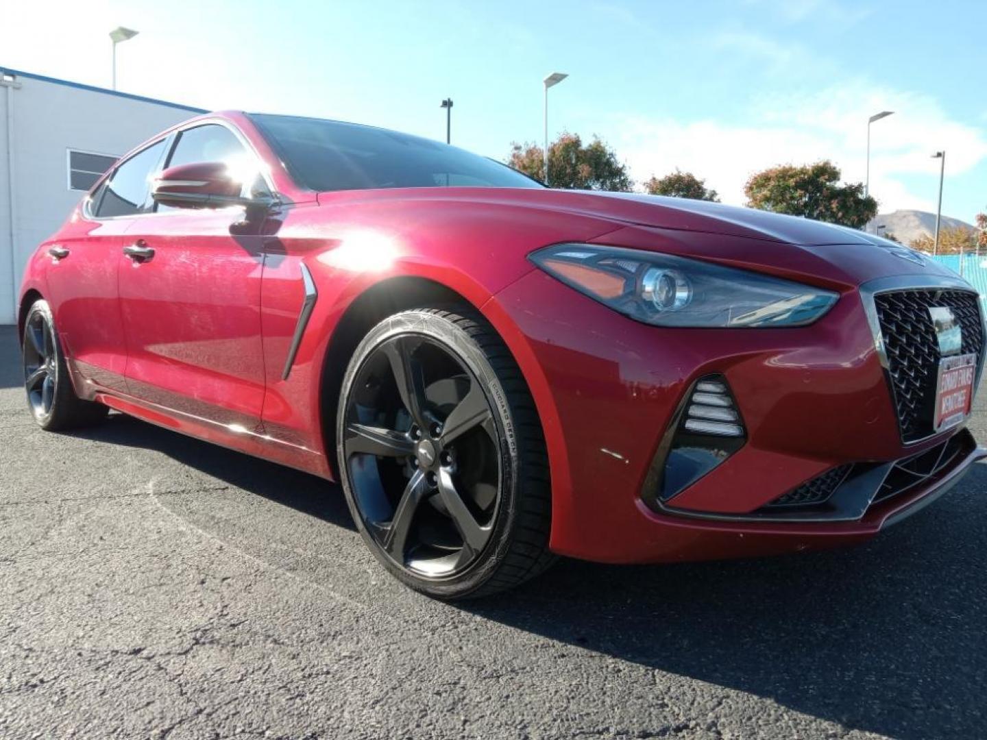 2020 Havana Red Genesis G70 2.0T Advanced (KMTG44LAXLU) with an 2.0L L4 DOHC 16V TURBO engine, 8A transmission, located at 6064 Gull Rd, Kalamazoo, MI, 49048, (269) 222-0088, 42.328388, -85.512924 - It has a clean CARFAX vehicle history report. It has a 2.0 liter 4 Cylinder Engine high output engine. This Genesis G70 features a HomeLink System. This 2020 Genesis G70 excites both driver and bystanders with a polished red exterior with racy lines. This vehicle is equipped with all wheel drive. T - Photo#4