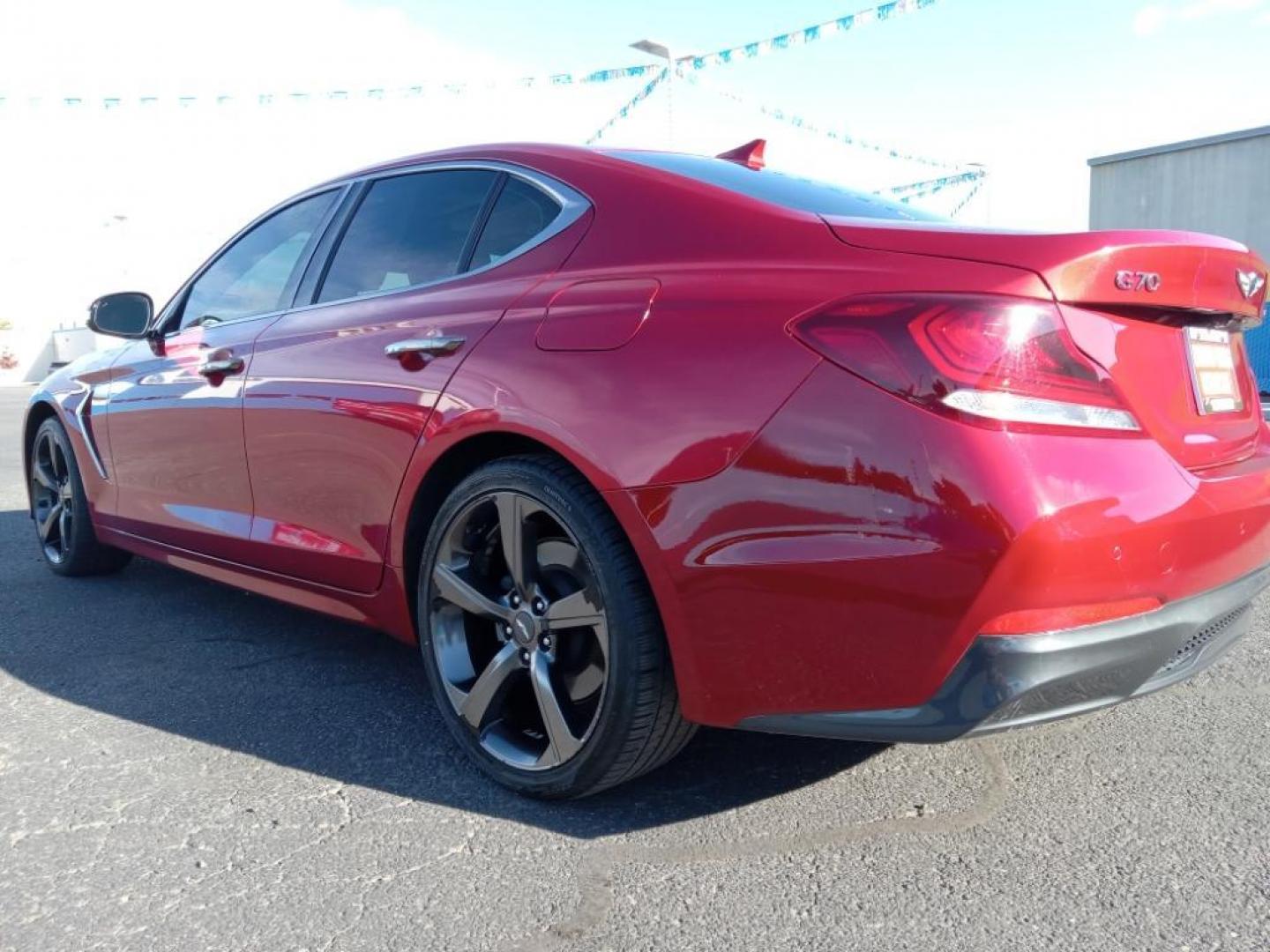 2020 Havana Red Genesis G70 2.0T Advanced (KMTG44LAXLU) with an 2.0L L4 DOHC 16V TURBO engine, 8A transmission, located at 6064 Gull Rd, Kalamazoo, MI, 49048, (269) 222-0088, 42.328388, -85.512924 - It has a clean CARFAX vehicle history report. It has a 2.0 liter 4 Cylinder Engine high output engine. This Genesis G70 features a HomeLink System. This 2020 Genesis G70 excites both driver and bystanders with a polished red exterior with racy lines. This vehicle is equipped with all wheel drive. T - Photo#7