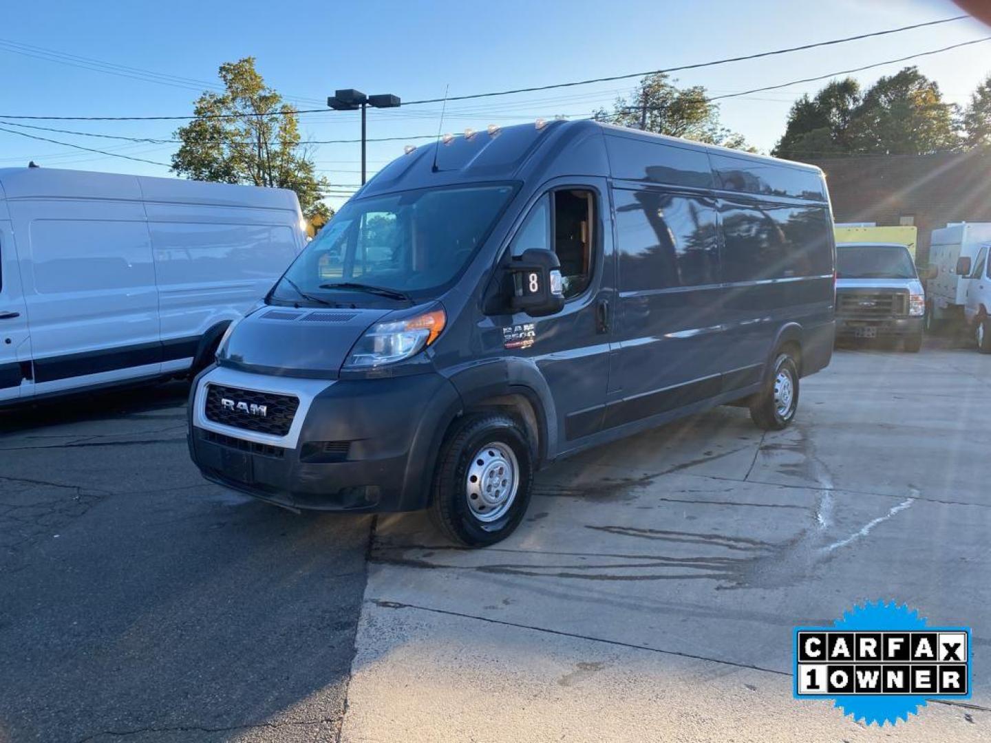 2020 Patriot Blue Pearlcoat /Black RAM Promaster 3500 High Roof Tradesman 159-in. WB Ext (3C6URVJG7LE) with an 3.6L V6 engine, 6A transmission, located at 6064 Gull Rd, Kalamazoo, MI, 49048, (269) 222-0088, 42.328388, -85.512924 - <b>Equipment</b><br>This Ram ProMaster 3500 features a hands-free Bluetooth phone system. Good News! This certified CARFAX 1-owner vehicle has only had one owner before you. Protect the vehicle from unwanted accidents with a cutting edge backup camera system. Front wheel drive on the Ram ProMaster 3 - Photo#8