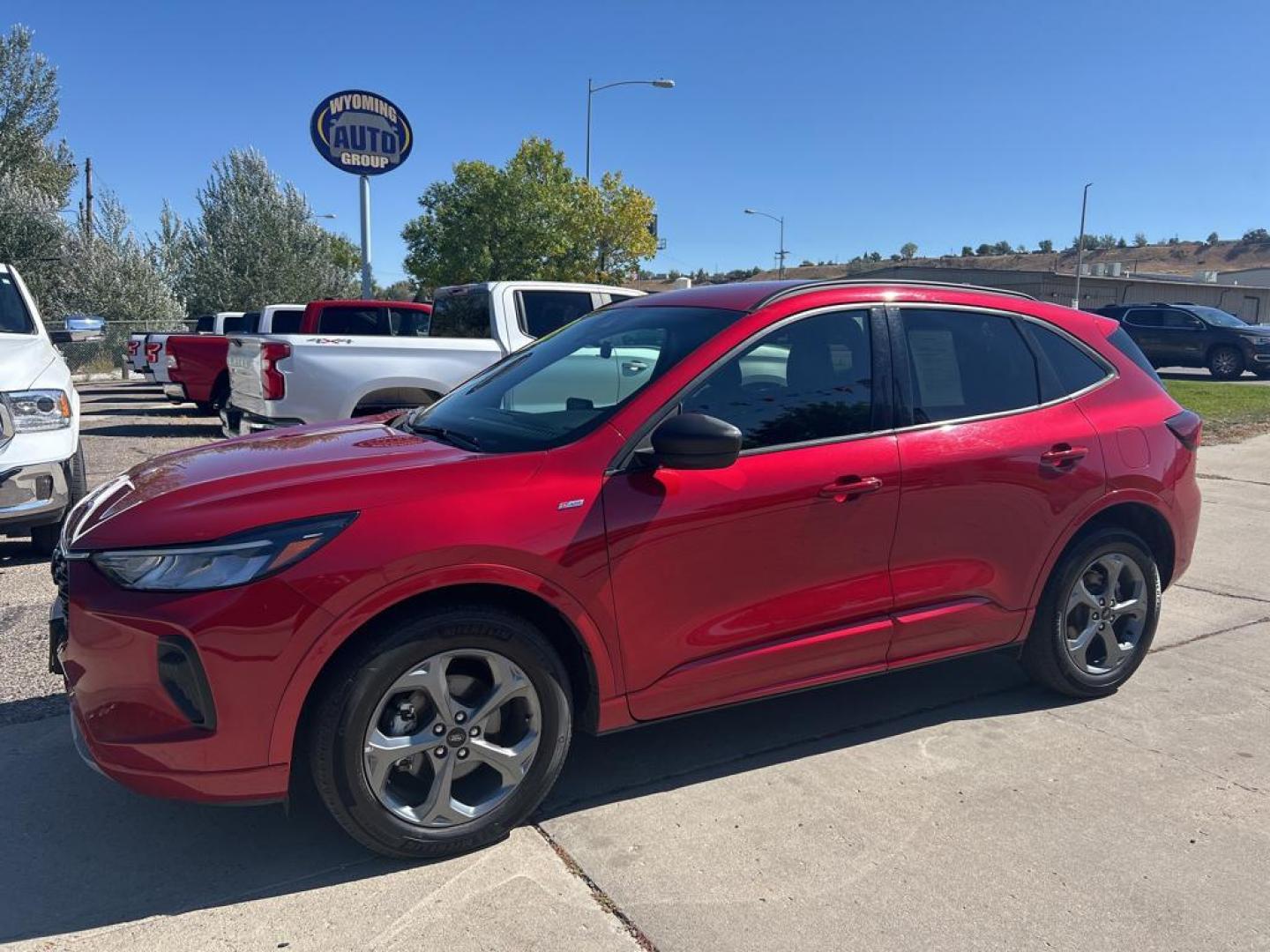 2023 maroon Ford Escape ST-Line AWD (1FMCU9MN3PU) with an 1.5L L3 engine, 8A transmission, located at 6064 Gull Rd, Kalamazoo, MI, 49048, (269) 222-0088, 42.328388, -85.512924 - Discover the exceptional value and performance of the 2023 Ford Escape ST Line, now available at our dealership. This sleek and stylish SUV, with only 33,682 miles, offers a perfect blend of comfort, technology, and capability for both city and off-road adventures. Its powerful yet efficient 3-cylin - Photo#1